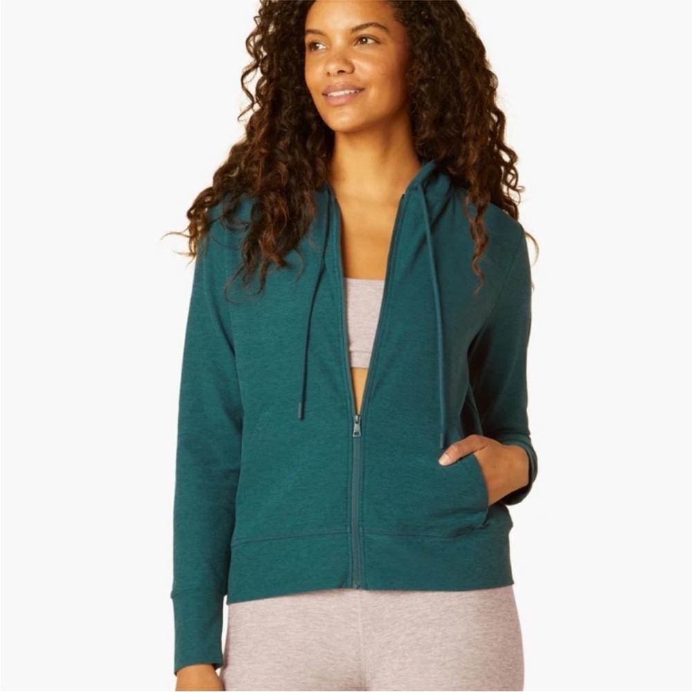 Beyond Yoga green space dye zip up hoodie basic large L